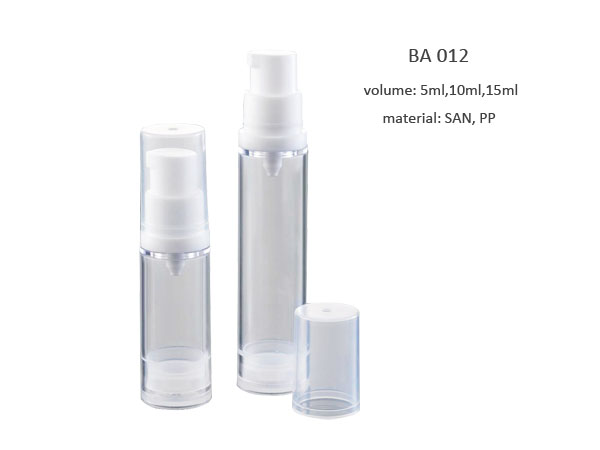 empty airless beauty packaging container