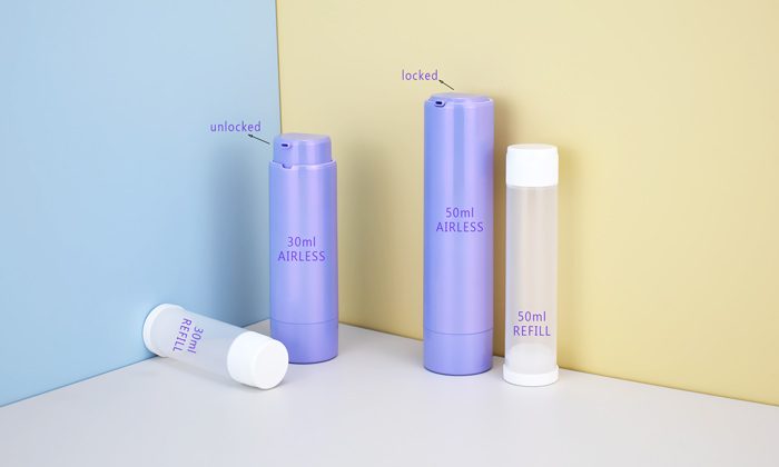 BA-RFR-30ML 50ML refillable airless cosmetic pump bottle sustainable skincare packaging 30ml 50ml luxury refillable airless cosmetic bottle as sustainable skincare pacakging