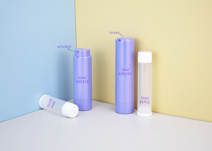 BA-RFR-30ML 50ML refillable airless cosmetic pump bottle sustainable skincare packaging 30ml 50ml luxury refillable airless cosmetic bottle as sustainable skincare pacakging