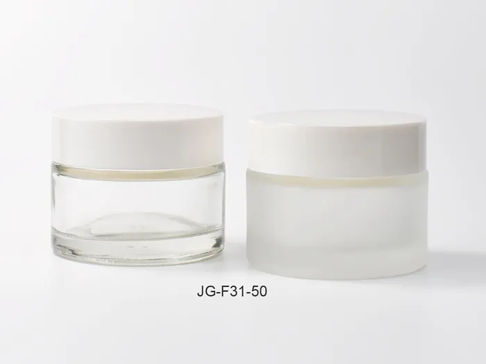 Cylinder Glass Cosmetic Jar With Lid