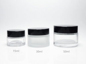 Cylinder Glass Cosmetic Jar With Lid 15g 30g 50g