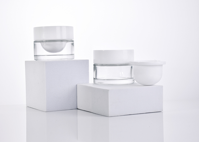premium double wall glass cosmetic jar
