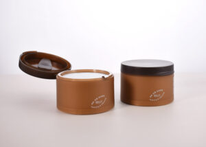 Double Wall Plastic Cosmetic Jars with flip top cap