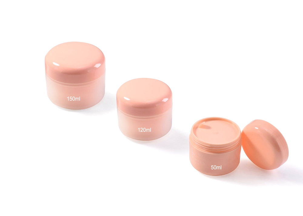 Plastic PP Double Wall Cosmetic Jars with Dome Cap
