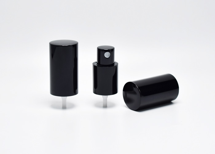 premium aluminum fine mist spray pump with sleek overcap, designed for skincare and personal care products, available for wholesale and brand customization