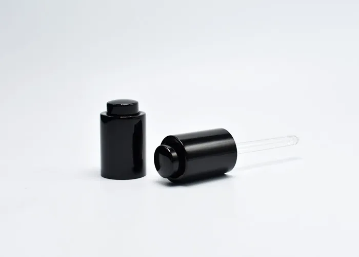Metal Aluminum Press Dropper Cap With Push Button Top For Cosmetic