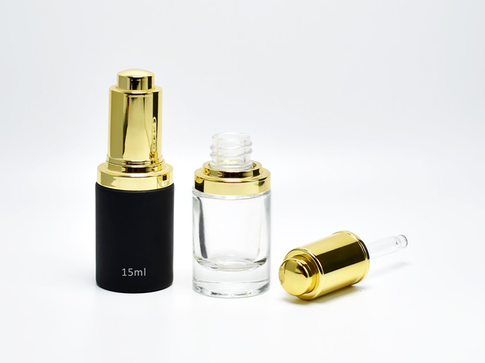 Glass Bottles With Press Dropper as Skincare Packaging 15ml