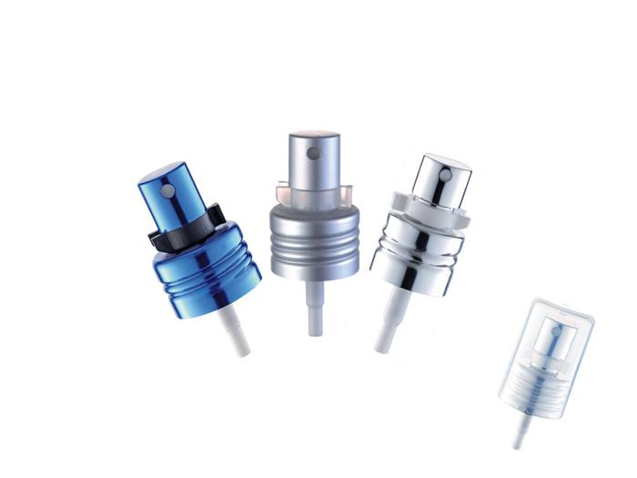 Metal aluminum fine mist sprayers ideal for dispensing cosmetic sprays and fragrances.