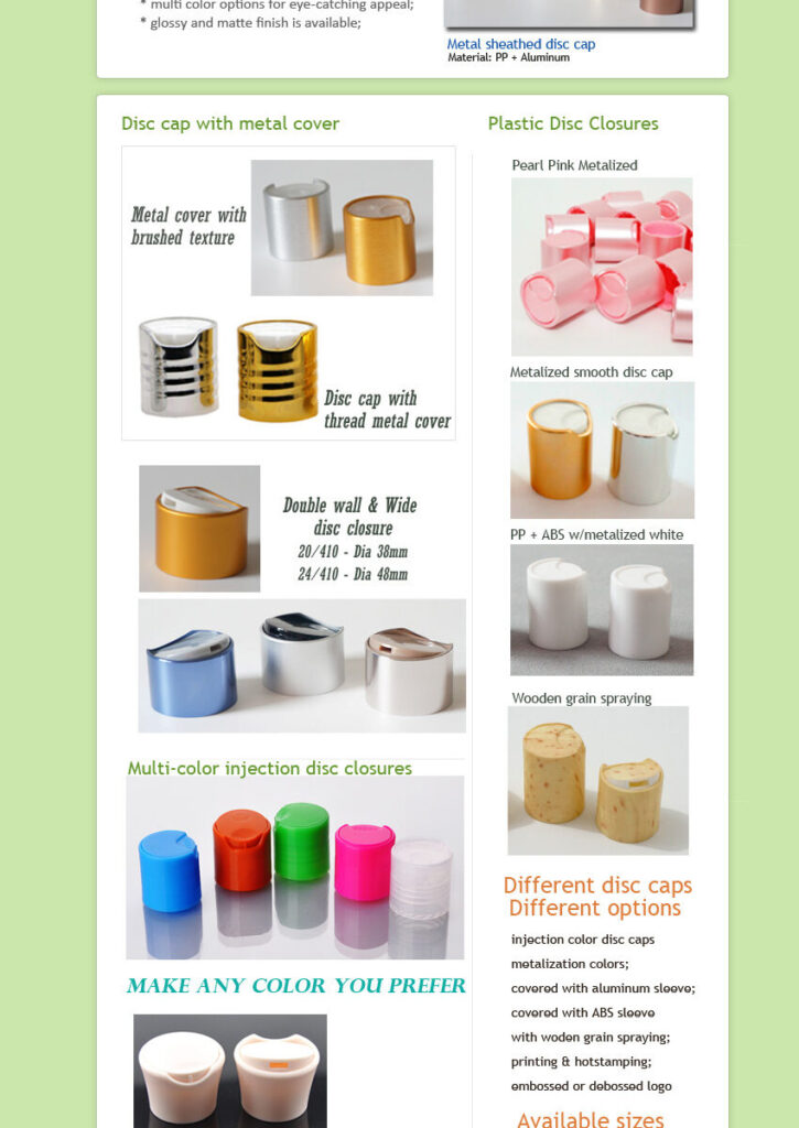 Dispensing Disc Top Closures For Personal Care Packaging