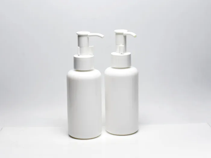 Round Opal Glass Cosmetic Bottles With Pump
