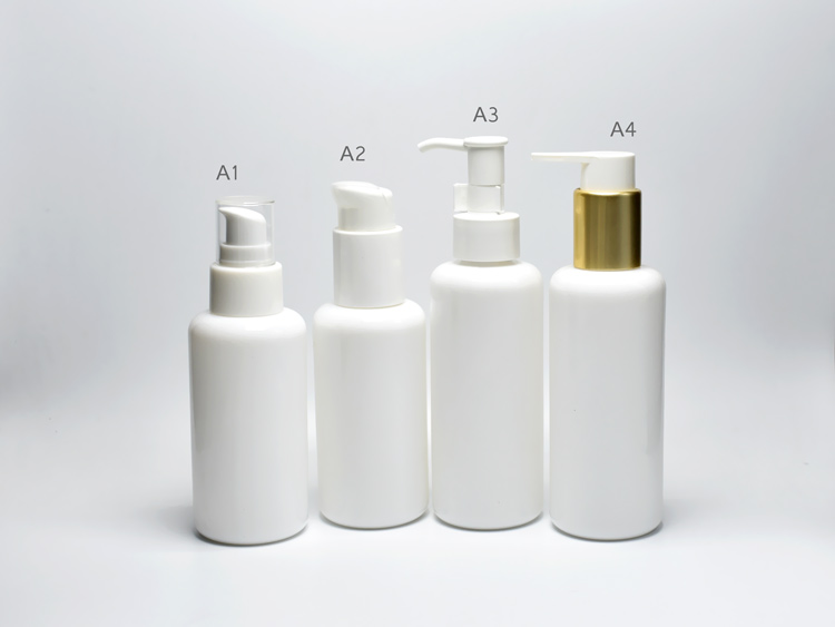 Round Opal Glass Cosmetic Bottles With Pump