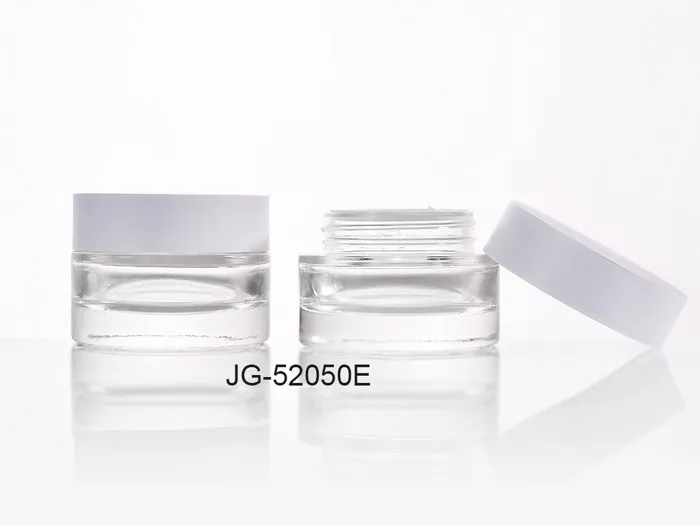 Luxury Glass Cosmetic Jars 50ml Thick-Wall