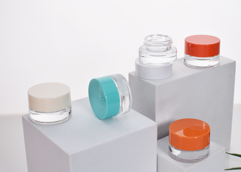 Low Profile Lip Balm Glass Containers thickwall concentrate jars wholesale custom