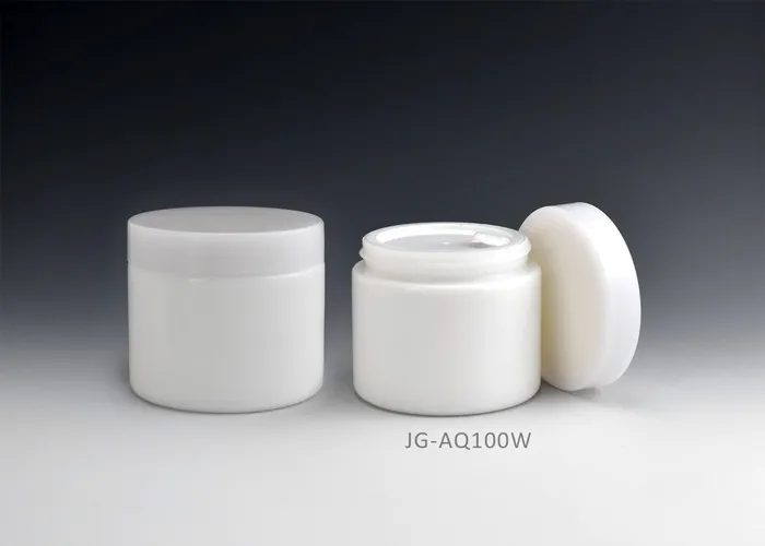 Opaque White Glass Skincare Supplement Jars 100ml