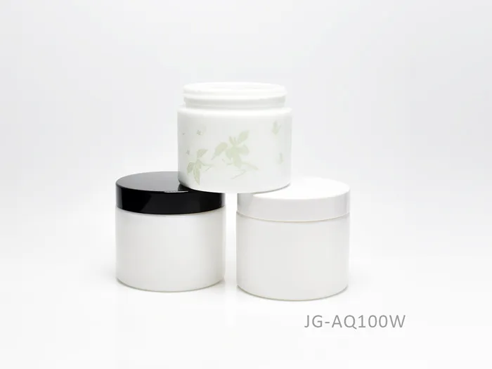 Opaque White Glass Skincare Supplement Jars 100ml