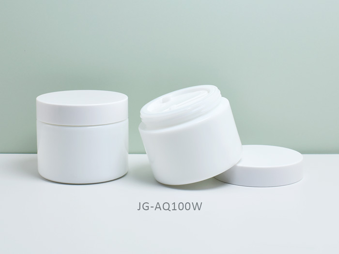 Opaque White Glass Skincare Supplement Jars 100ml