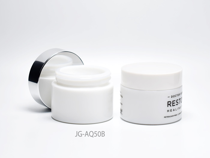 Straight Sided Opal Glass Jars For Beauty