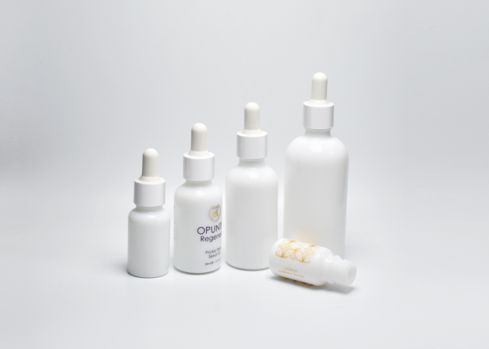opaque white also called ceramic white glass bottles with bulb rubber dropper for beauty oils
