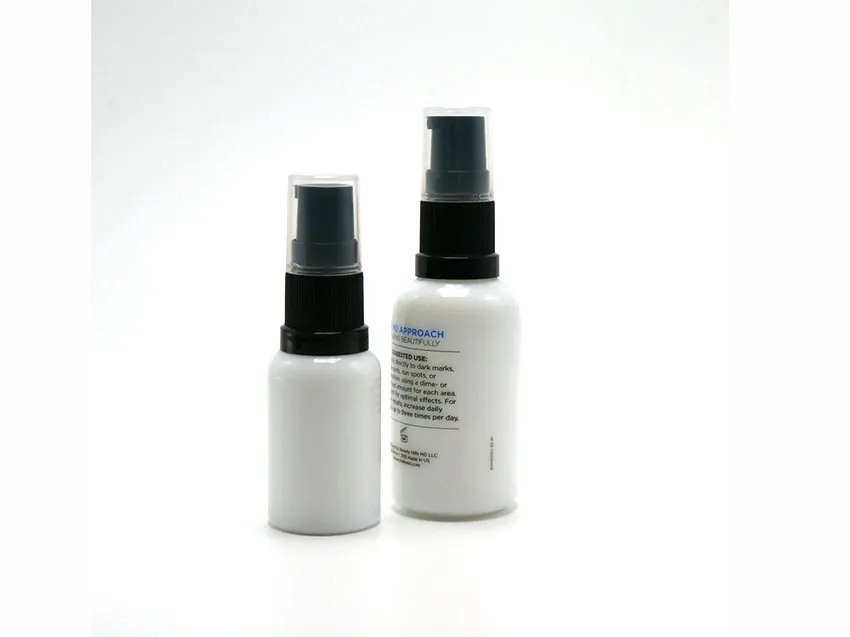 ES-D435B Opaque White Glass Cosmetic Bottles With Pump