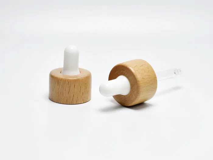Natural Wooden Dropper Cap Sustainable Cosmetic Packaging