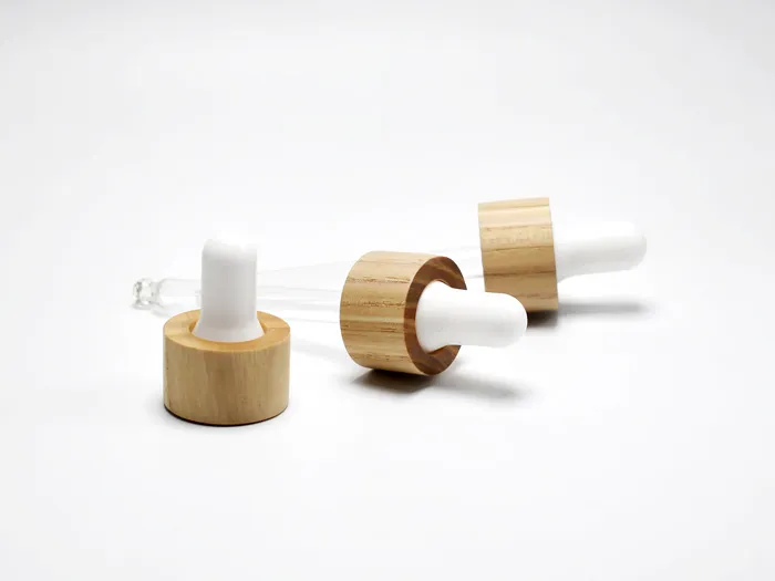 Natural Wooden Dropper Cap Sustainable Cosmetic Packaging
