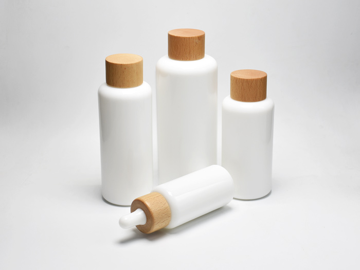 Opal Glass Bottles With Wooden Closures 40ml 100ml 120ml 200ml