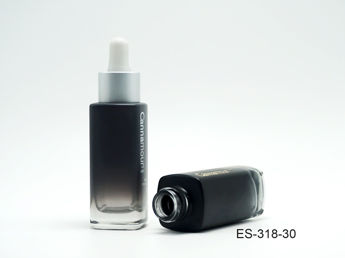 30ml Square Glass Cosmetic Bottles & Bulb Droppers