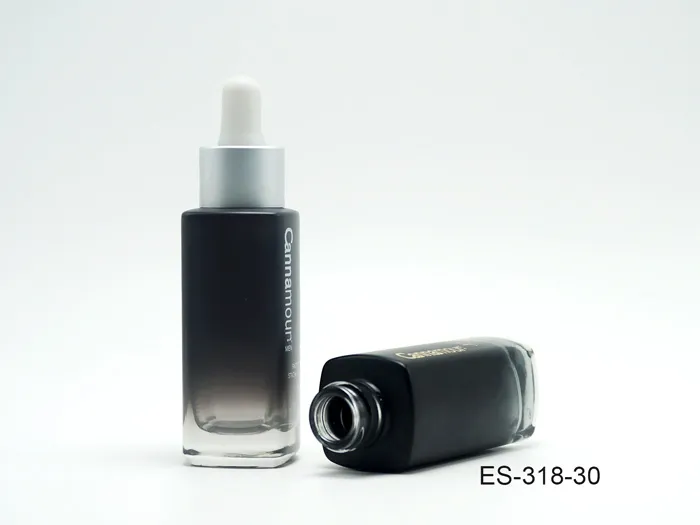 30ml Square Glass Cosmetic Bottles & Droppers