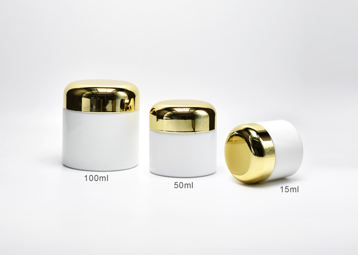 Opaque Glass Cosmetic Jar with Dome Cap For Wholesale & Custom 15ml to 100ml