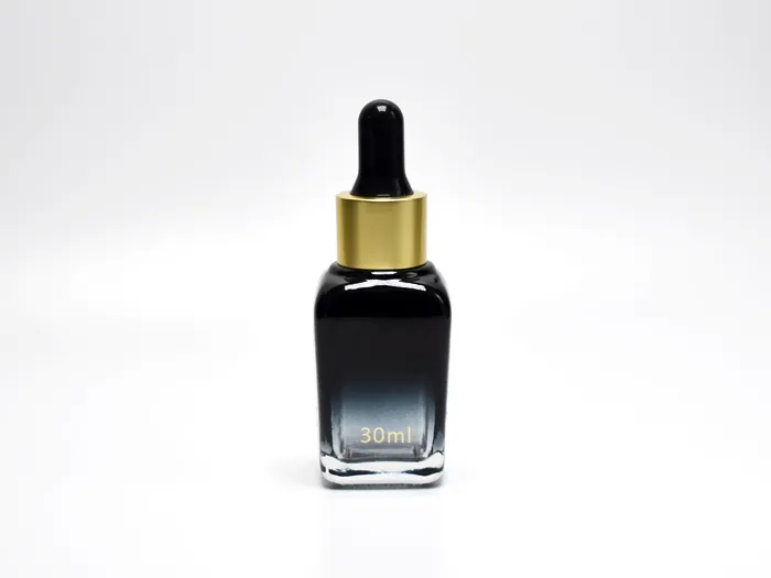 Square Amber Glass Bottles With Dropper Caps