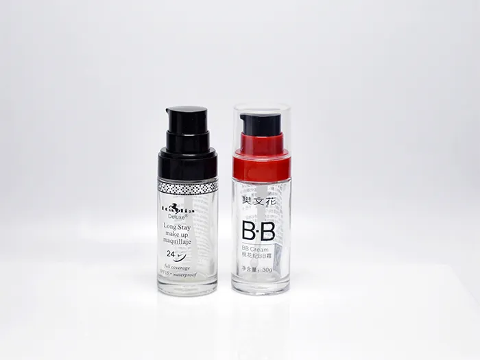 30ml Glass Cosmetic Bottles With Dropper & Pump Cylinder Round