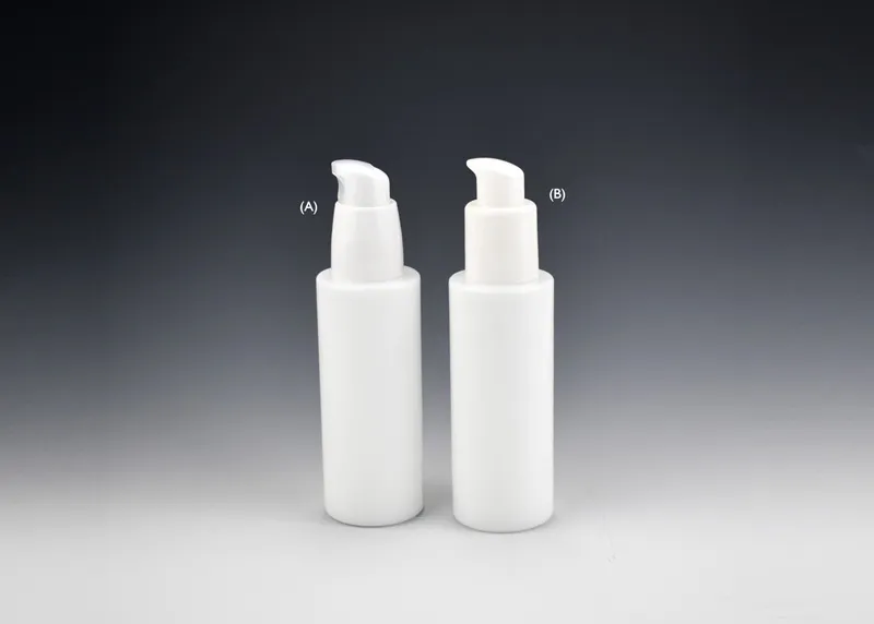 Cylinder Round Opal White Glass Cosmetic Bottles 50ml