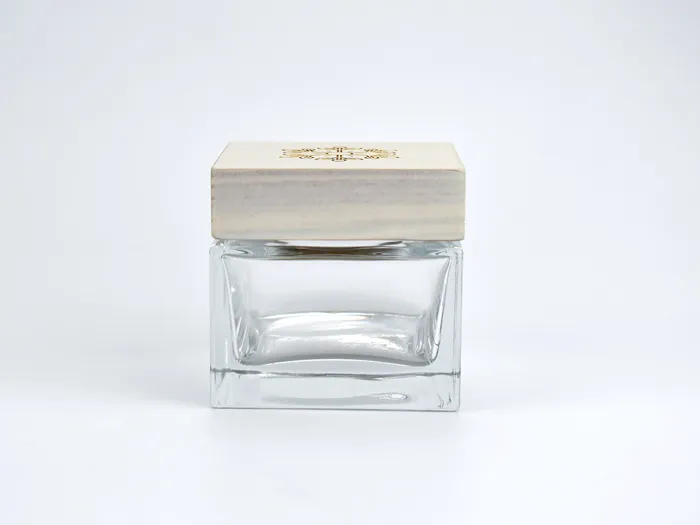 100ml Luxury Square Glass Cosmetic Jars With Lids