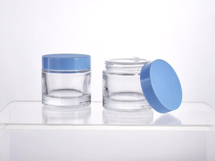 thick-wall 120ml 4oz Glass Cosmetic Jars With Lids Straight Sided