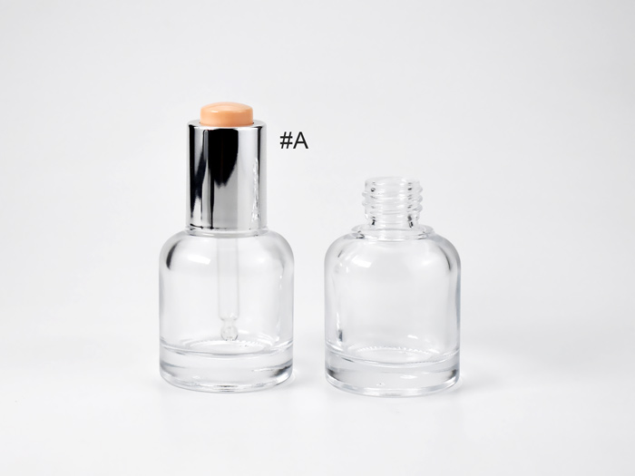 30ml Round Glass Cosmetic Bottle With auto-fill Dropper