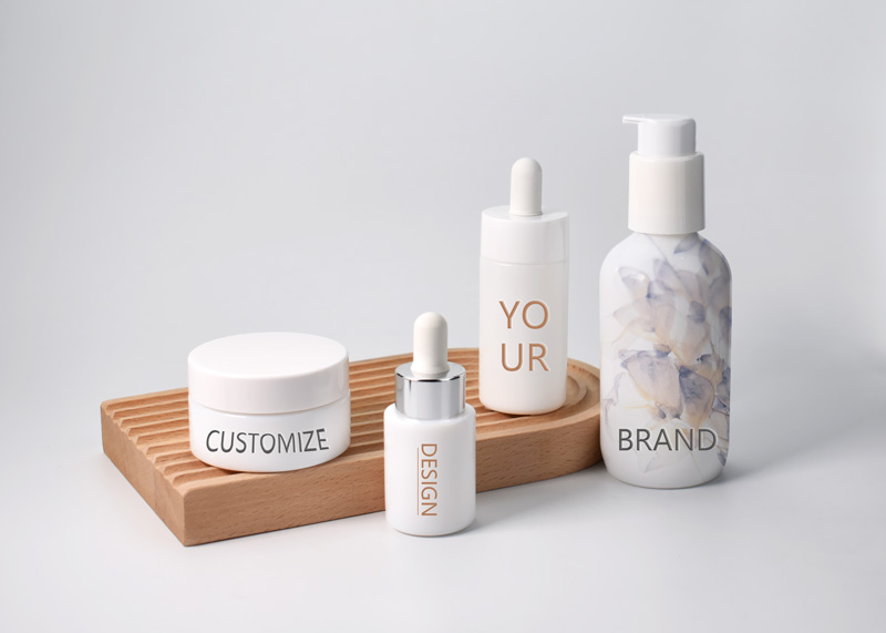 milk glass cosmetic jars bottles as skin care packaging
