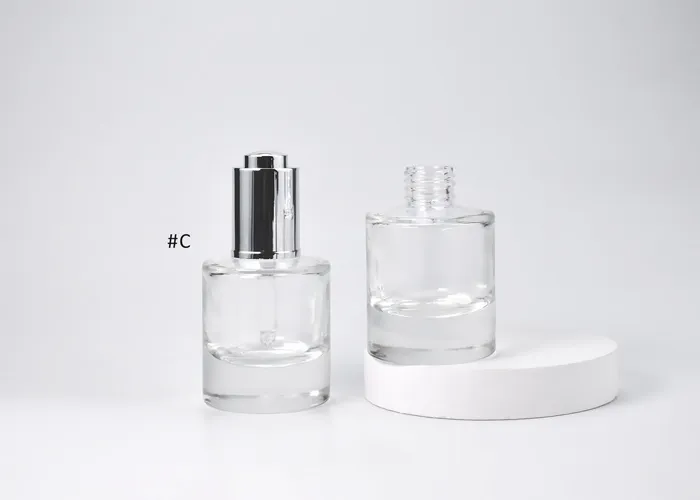 Luxury Glass Cosmetic Dropper Bottle Thick-Walled 30ml