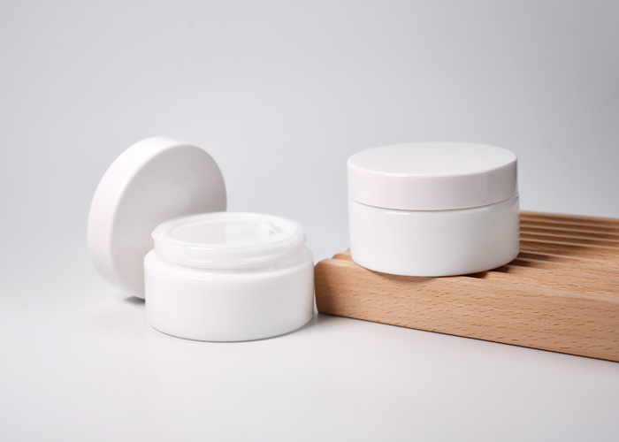 50ml opal white glass cosmetic jars supply for beauty