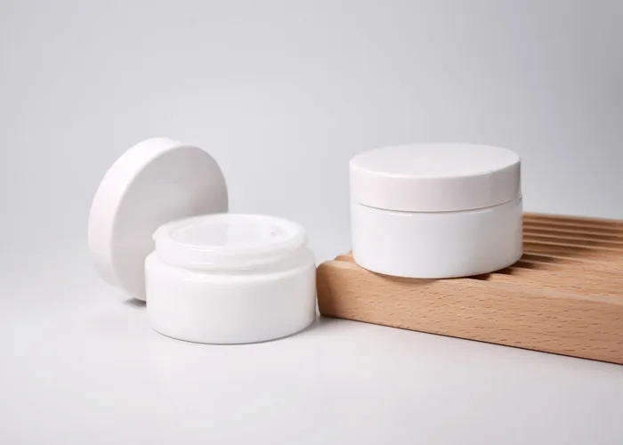 Low Profile Opal Glass Jars For Skincare 50ml