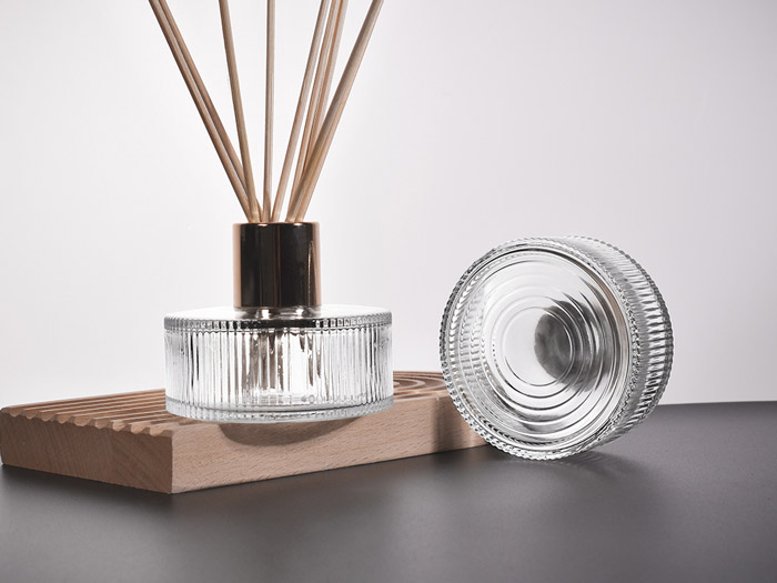 Clear Ribbed Glass Diffuser Bottles Flint Glass 100ml