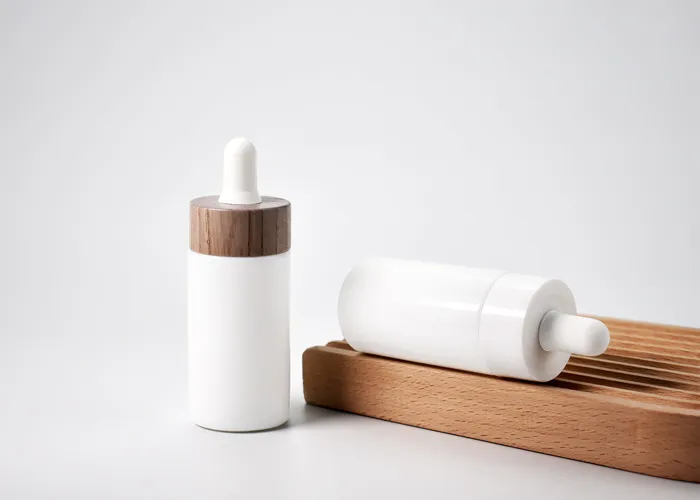 Opal White Glass Dropper Bottles For Beauty 30ml