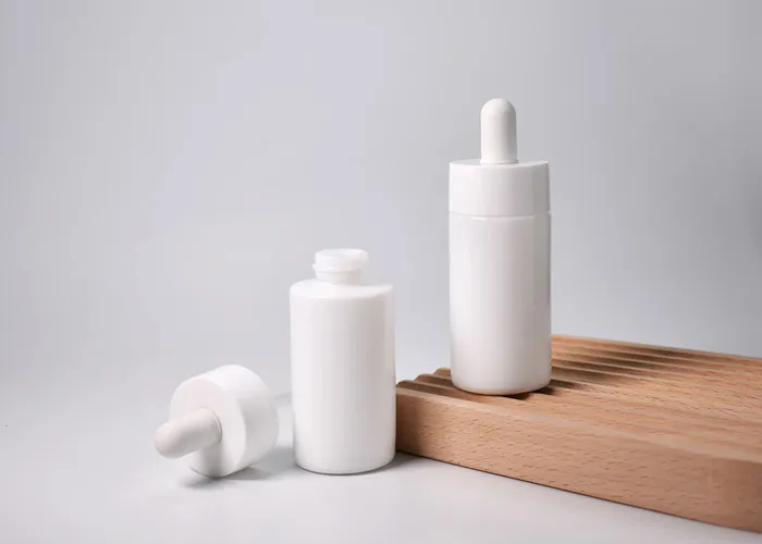 Opal White Glass Dropper Bottles For Beauty 30ml
