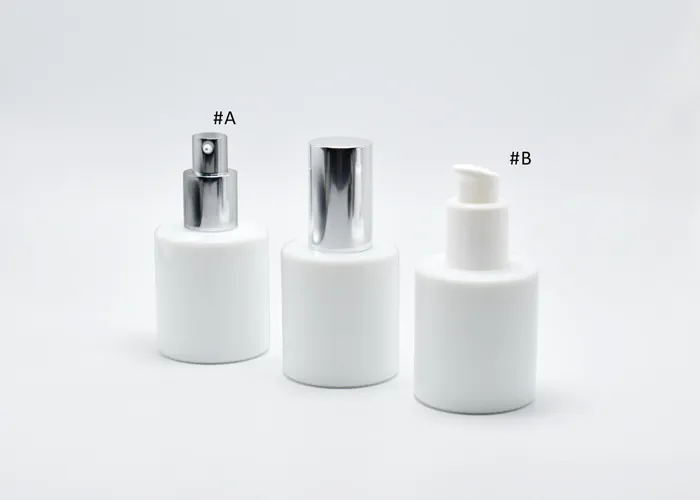 60ml 2oz opaque white cylinder glass bottle supply for cosmeceuticals
