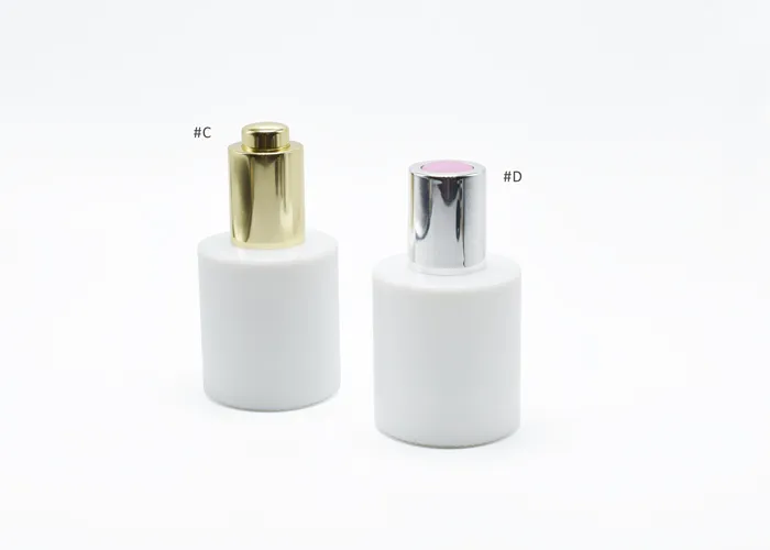 Low Profile Opal Glass Bottles With Dropper For Cosmetics