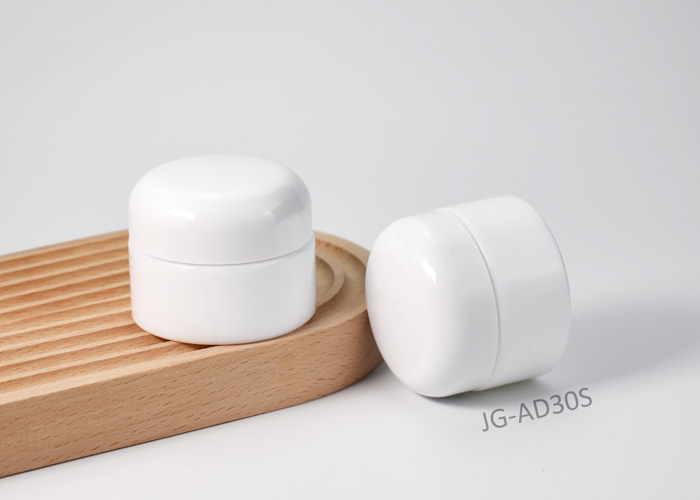 Opaque White Glass Cosmetic Jars with Dome Lid 30ml skincare jars