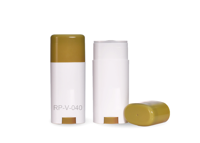 Empty PP Twist-Up Deodorant Stick Container Flat Oval 40g