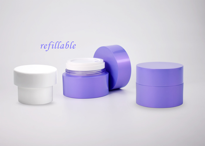 wholesale and custom 50ml refillable plastic cosmetic jars