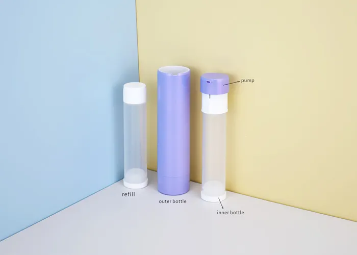 Rotatable Refillable Airless Cosmetic Bottle