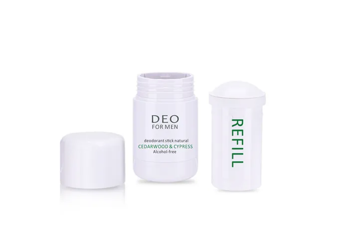 Round Refillable Deodorant Stick Container Double-Wall 30g & 50g