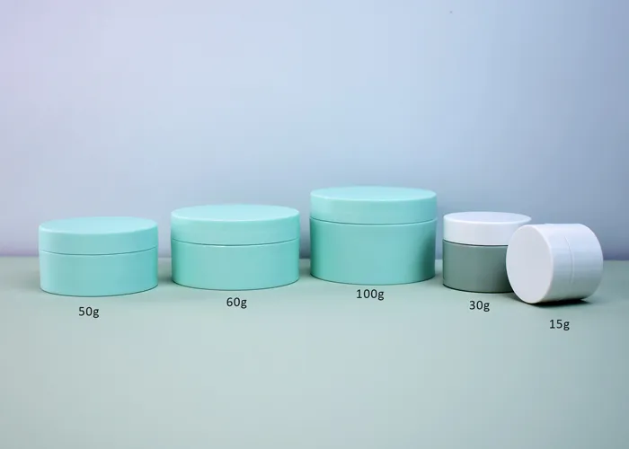Plastic Straight Sided Cosmetic Jars With Lids